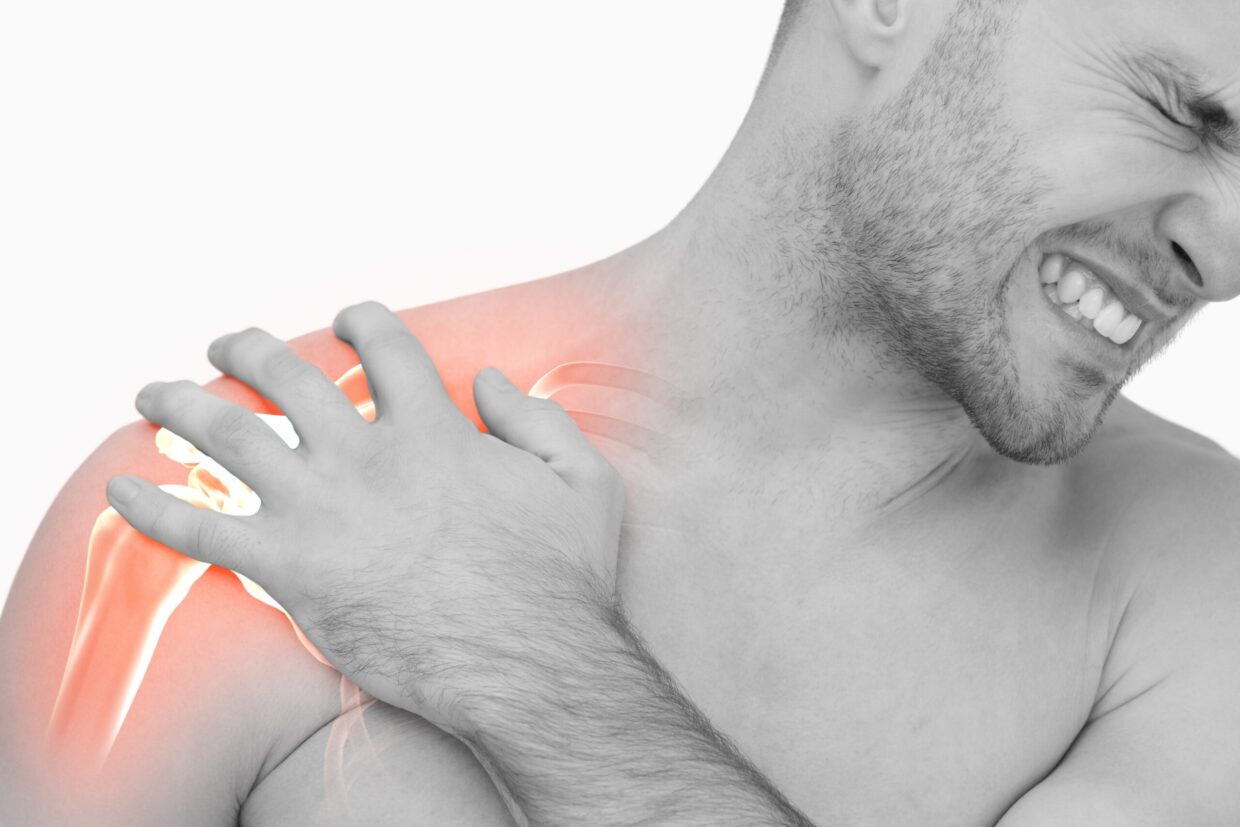 Digital Composite Of Highlighted Shoulder Pain Of Man 4481864 Scaled 