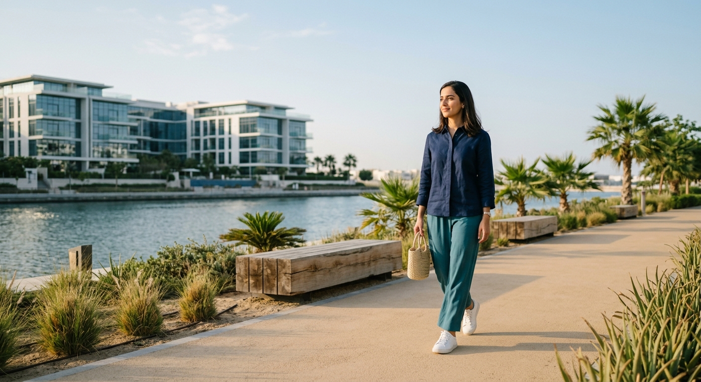 Person taking a peaceful morning walk in a bright outdoor setting for active digestion and wellness