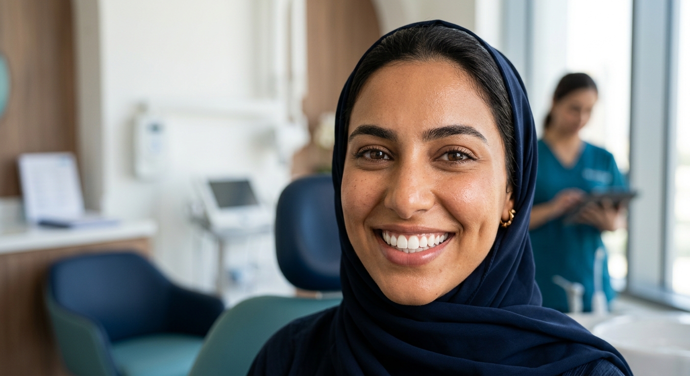 Close-up of a bright, white smile showing results of professional teeth whitening treatment