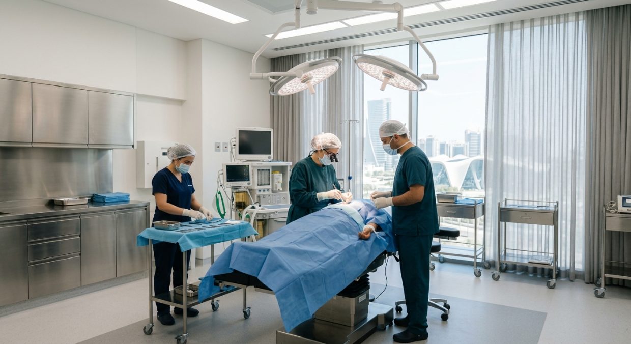 دكتور تجميل اثناء عملية تكميم المعدة